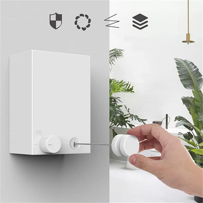 Homeme Wall Hanging Clothesline Wire 4.2M 20Kg Capacity Stretchable Slow Recovery Sus304 Steel Waterproof Rustproof Japan Drilling Req.