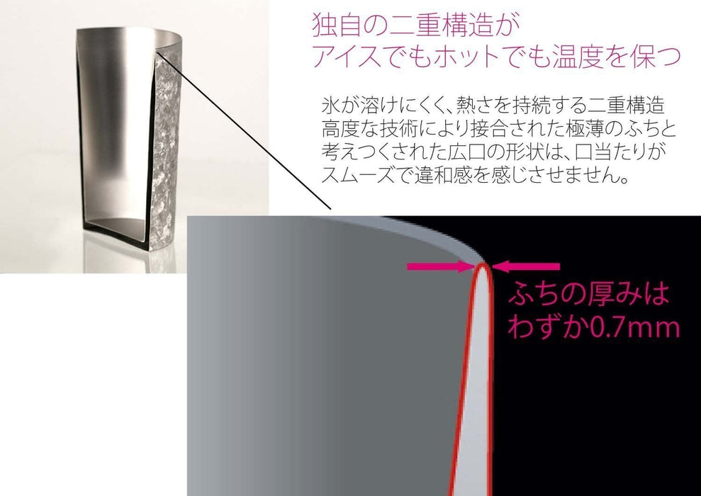 Horie Japan Tsubame Titanium Double Layer Tumbler Kiln Creation 290Cc Pink Set Of 2