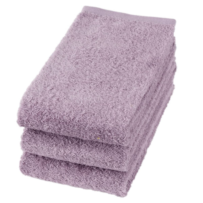 Hotman 1S Towel Set 3 Japan Premium Super Long Cotton 18 Colors Purple