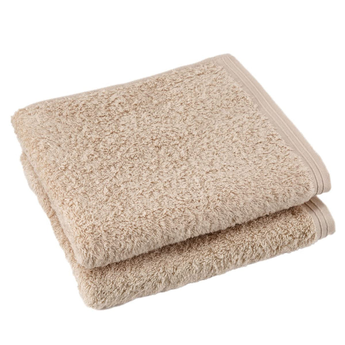 Hotman 1 Second Towel Set Of 2 Hand Towels Japan Made Instant Absorption 18 Colors (Beige)