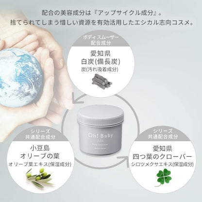 House Of Rose Body Smoother Bk 350G Citrus Herbal Scrub Massage Cleanse White Charcoal Japan