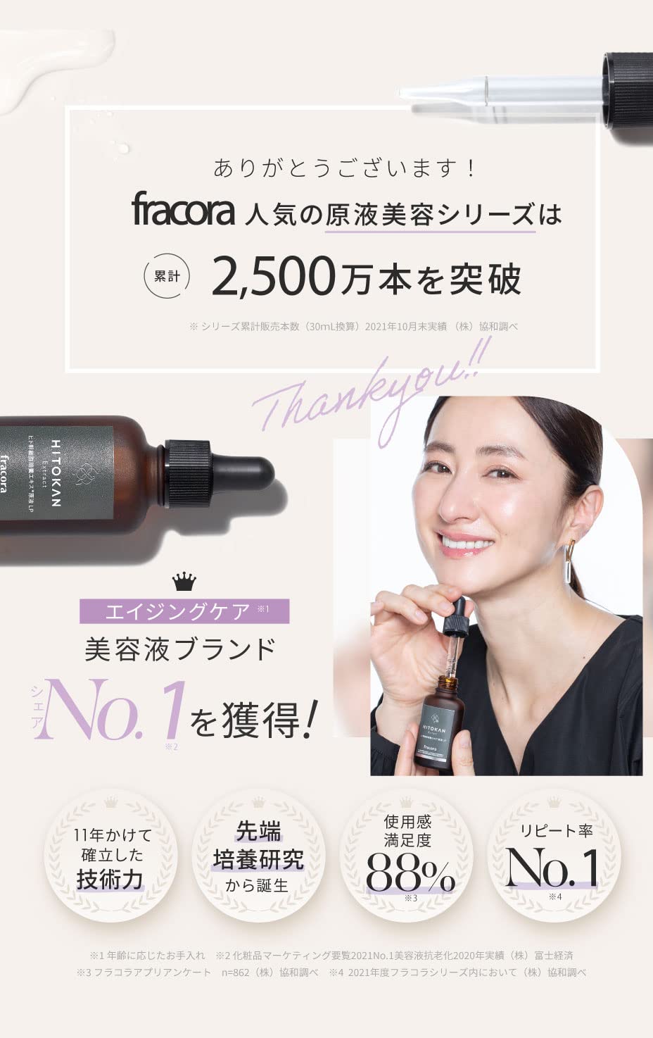 Fracora Hitokan Extract Serum 30ml - Japanese Beauty Essence - Aging C