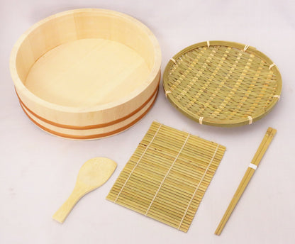 Ichihara Woodworks Mokkosho Temaki Sushi Set 27Cm 3 Cups Japan Beige