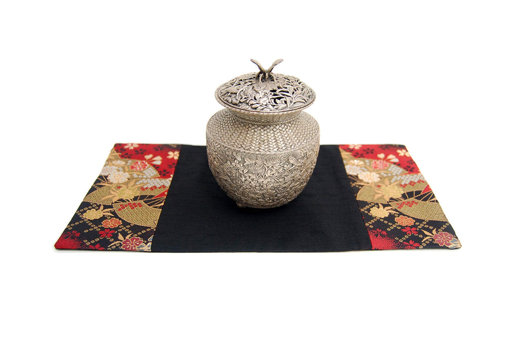 Shinsendo 日式花瓶墊雕像香爐帶狀紋理風扇適用於日式房間