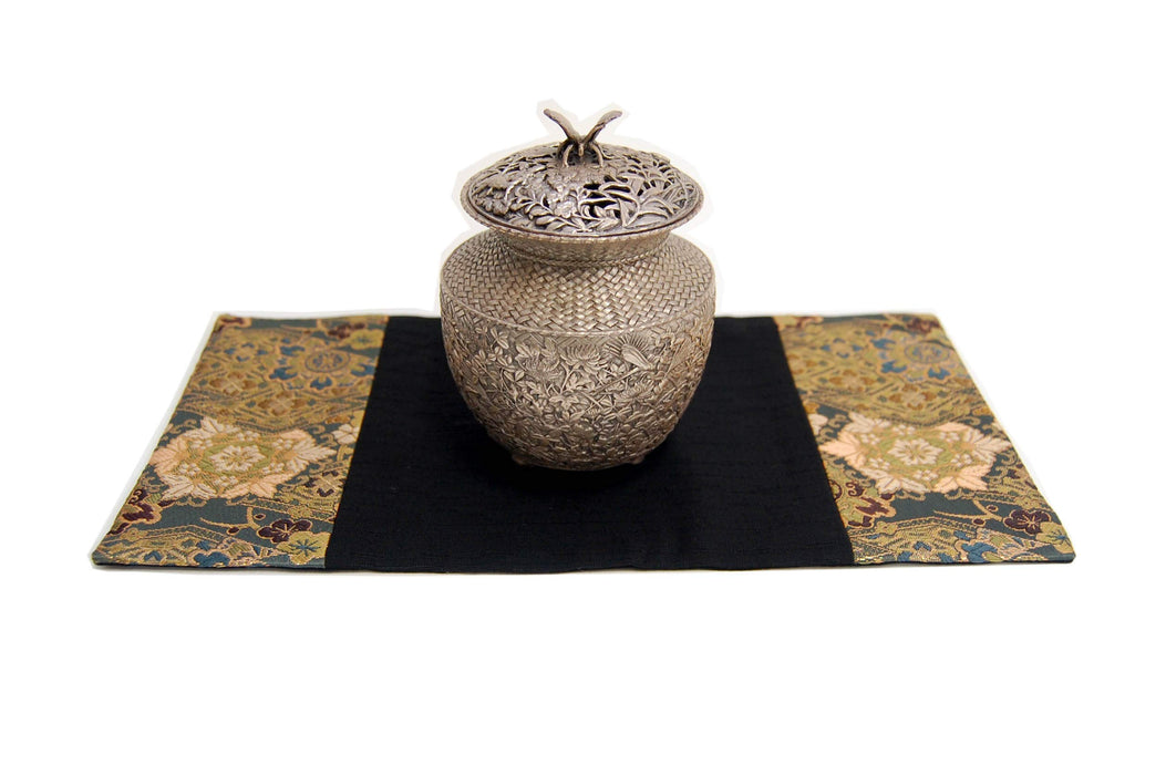 Shinsendo 日式花瓶墊帶狀紋理錦緞裝飾品適用於日式房間