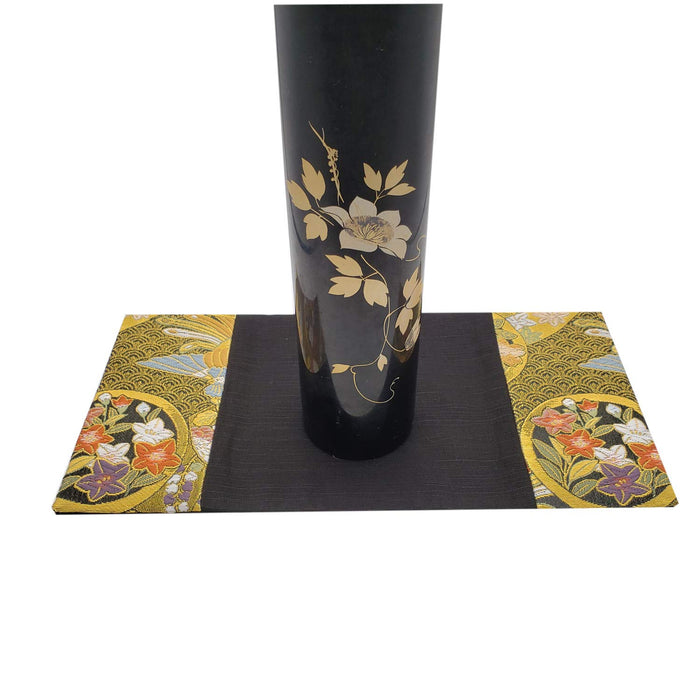 Shinsendo Japanese-Style Vase Mat Figurine Incense Burner - Ideal For Japanese-Style Rooms Textured Like An Obi Asuka