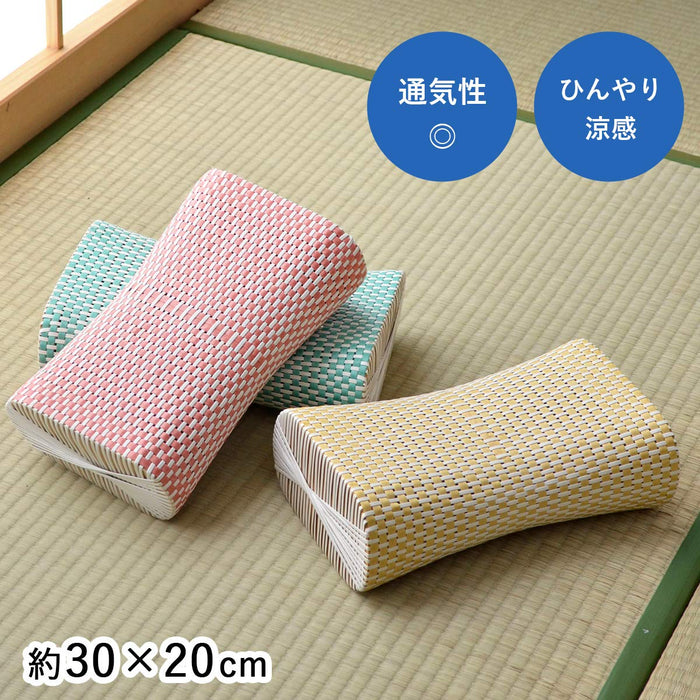 Ikehiko Corporation Red #3664029 Polypropylene Bedding Pillow Rattan Style Light & Durable Hand-Woven Japan