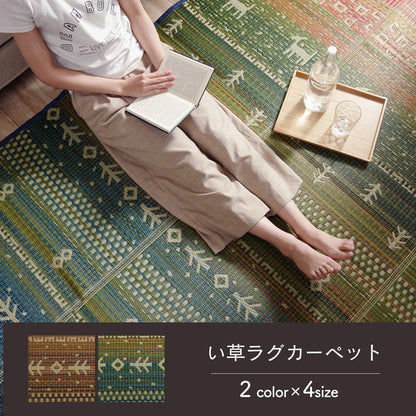Ikehiko Corporation Japan Igusa Rug Mat Gabe Fx Sara Antibacterial Deodorant Brown 60X180Cm #8482059