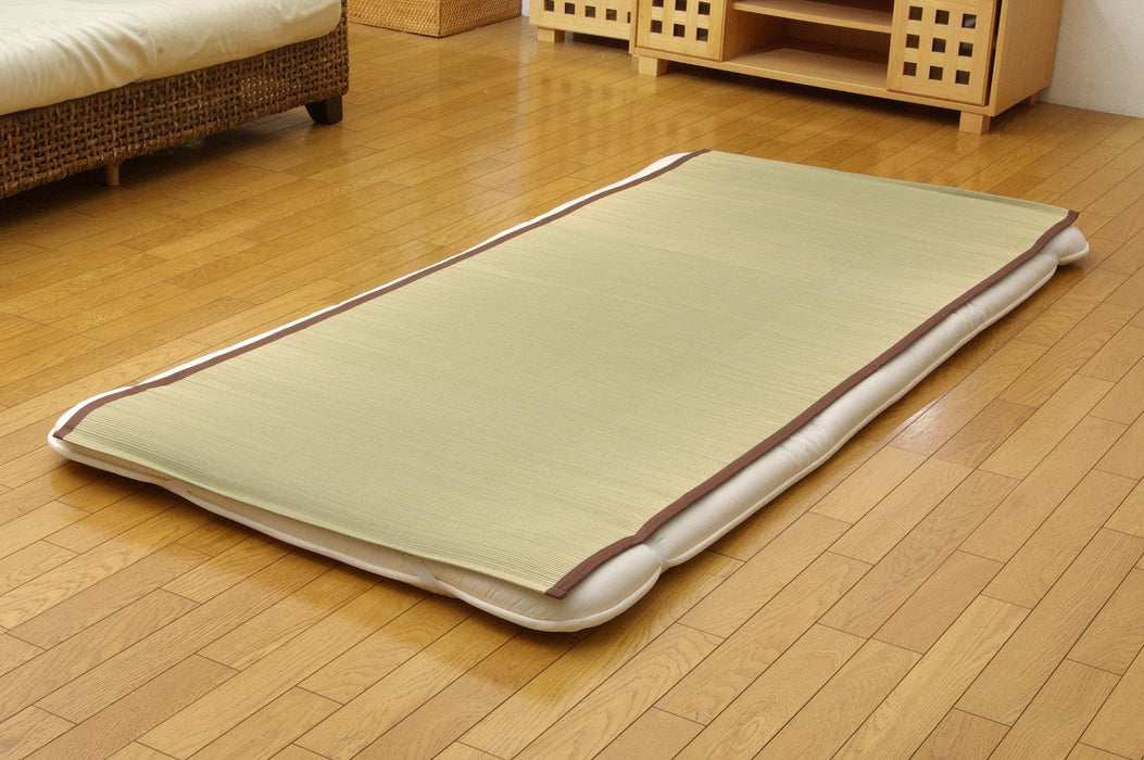 Ikehiko Corporation Rush Bed Pad From Japan Sweat Absorber #7403859 Brown - 88X200Cm