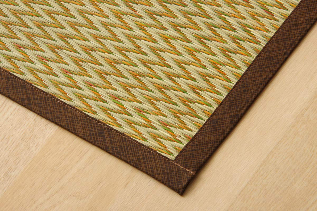 Ikehiko Corporation Rush Rug Carpet Hanagoza Pia Edoma 2 Tatami Brown Japan 174X174Cm #4323802