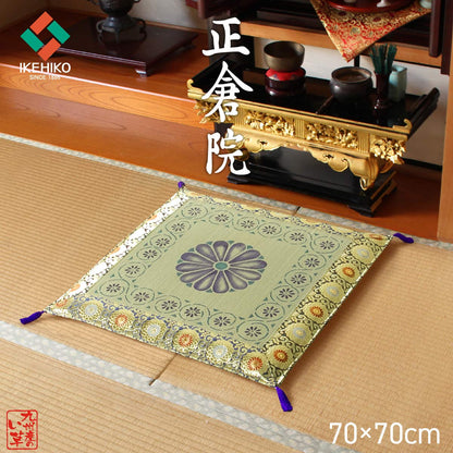 Ikehiko Corporation Igusa Gozen Japanese Buddhist Altar Cushion Yuzen Nassen Shosoin 70X70Cm #3108009