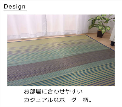 Ikehiko Corporation Igusa Rug Carpet Blue 2 Tatami Square From Japan | 120Cm X 120Cm