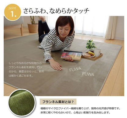 Ikehiko Japan Carpet Rug Oval Plain Peony 100X140Cm Green Washable Antibacterial Deodorant #9810909