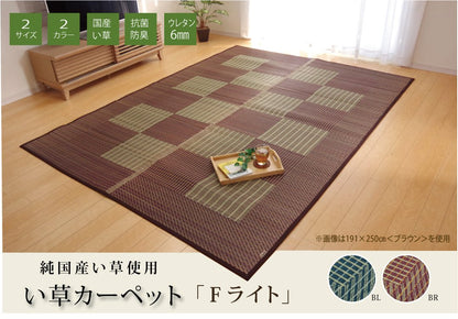 Ikehiko Corporation Japan Rug Carpet Rush Tatami Mat Square F Light Blue Simple