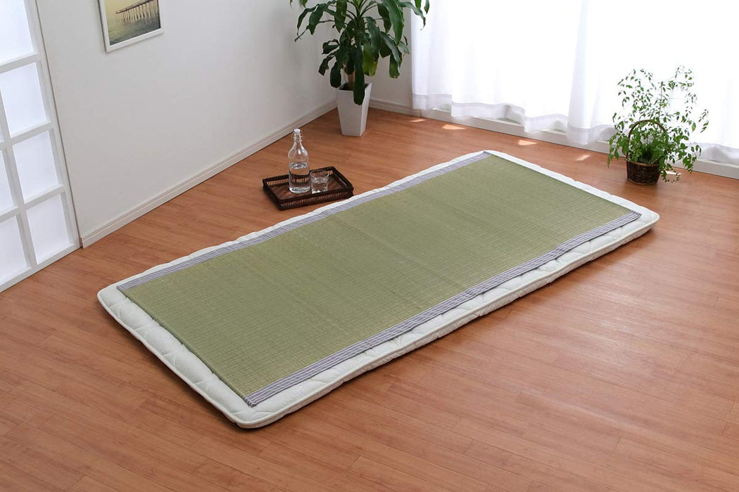 池彦公司灰色 Hiba 加工地毯蔺草床单 88X180Cm 日本制造 #6508009