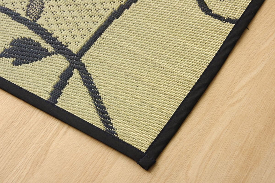 Ikehiko Corporation Rush Rug 地毯 2 Tatami Square 日本 Kuroneko 约。