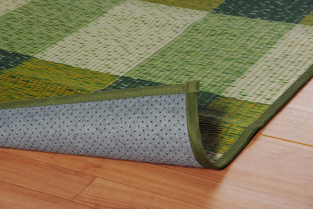 Ikehiko Corporation 日本 Rush Rug 除臭地毯 矩形绿色 - 约。