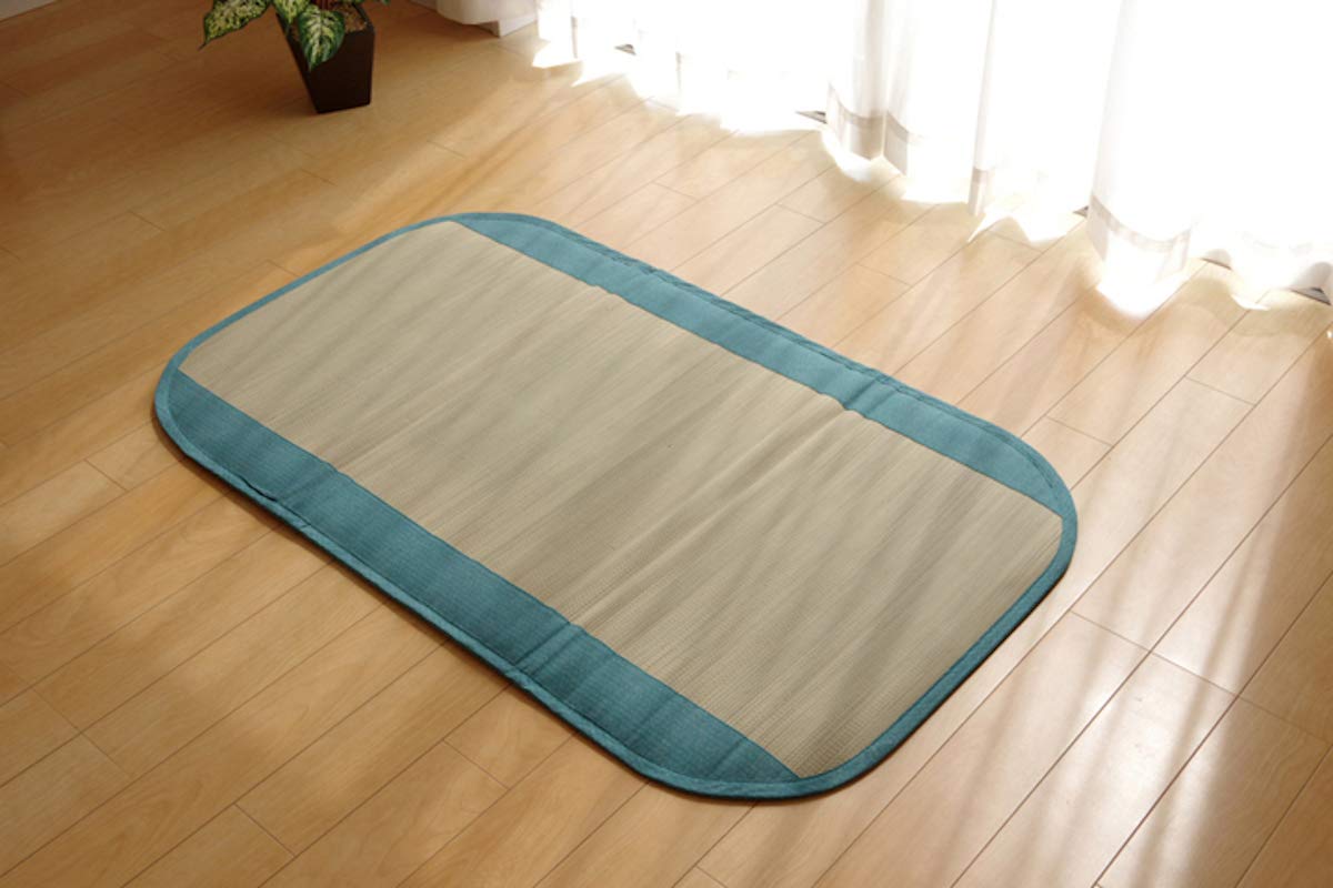 Ikehiko Corporation Rush Rug Mat Sleep Refreshing Baby Kids 70X120Cm Blue Juniors Japan #7514309