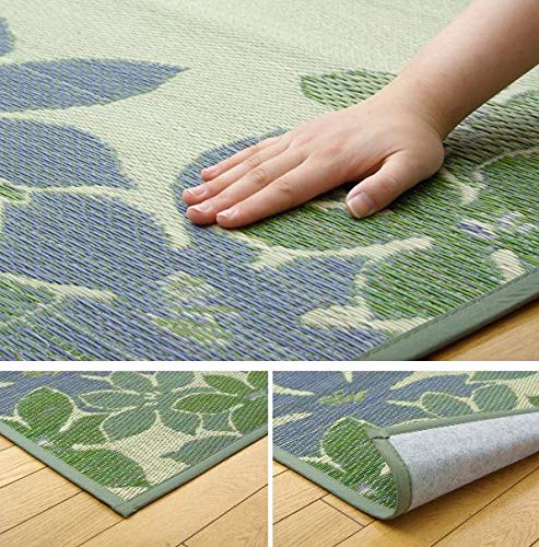 Ikehiko Corporation 蔺草地毯 房间垫 日本 1 Tatami Leaf Nf 绿色 90X130Cm #8432200