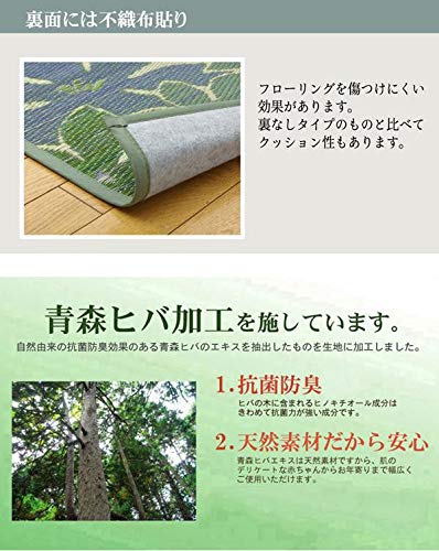 Ikehiko Corporation Rush Rug Room Mat Japan 1 Tatami Leaf Nf Green 90X130Cm #8432200