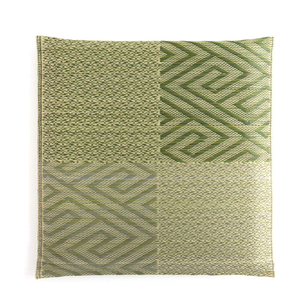 Ikehiko Corporation Rush Zabuton 2-Piece Set Made In Japan Woven Chidori 5 Styles Green 55X55Cm #3127960