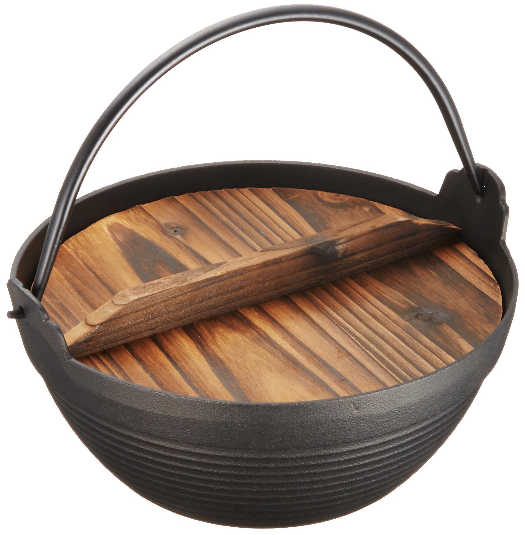 Ikenaga Iron Works Tekko Iron Pot 21Cm For 2-3 People W/ Wooden Lid From Japan