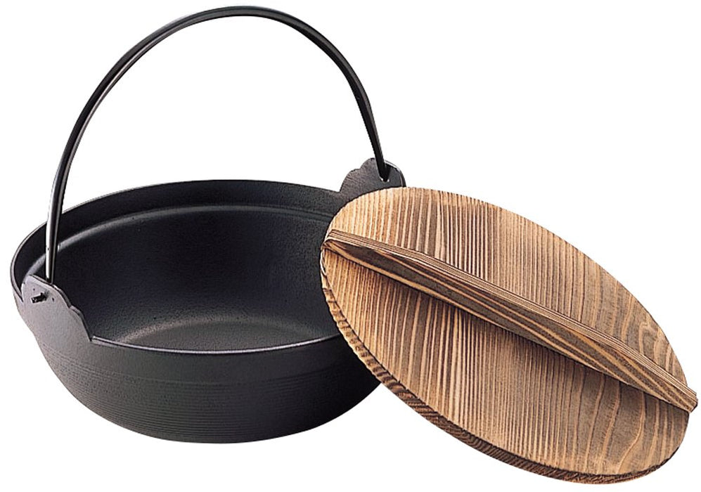 Ikenaga Iron Works Iron Pot 27Cm Wooden Lid For 3-4 People Japan Gourmet Hokka