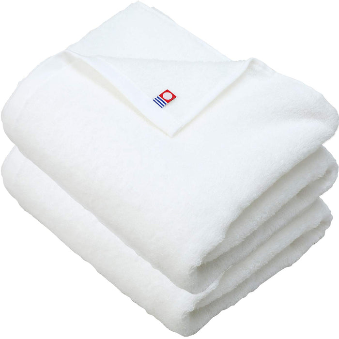 Imaa Imabari Towel Set Of 2 Japan 100% Cotton Fluffy Thin Absorbent Quick Dry White