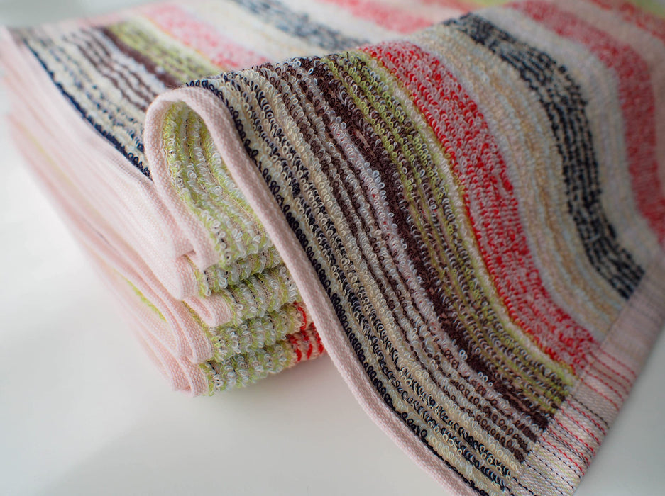 Imabary Japan Eco Towel Face Towel Set Of 5 Multicolor | Imabari Retowel One Wash Remaining Yarn