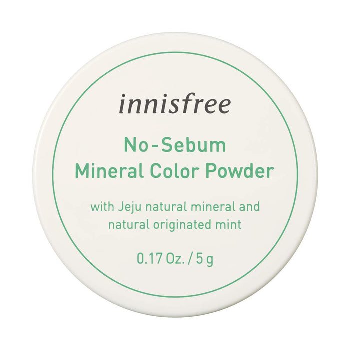 Innisfree No-Sebum Mineral Color Powder (Green): Redness Correction 5g - Japanese Foundation Powder