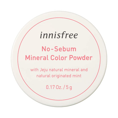 Innisfree No-Sebum Mineral Color Powder (Peach): Blood Color & Transparency 5g - Facial Foundation