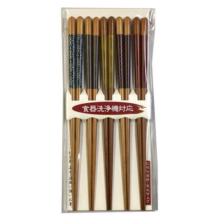 Ishida Bugaku Chopsticks Set Of 5 23Cm Natural Wood Japan Dishwasher Safe