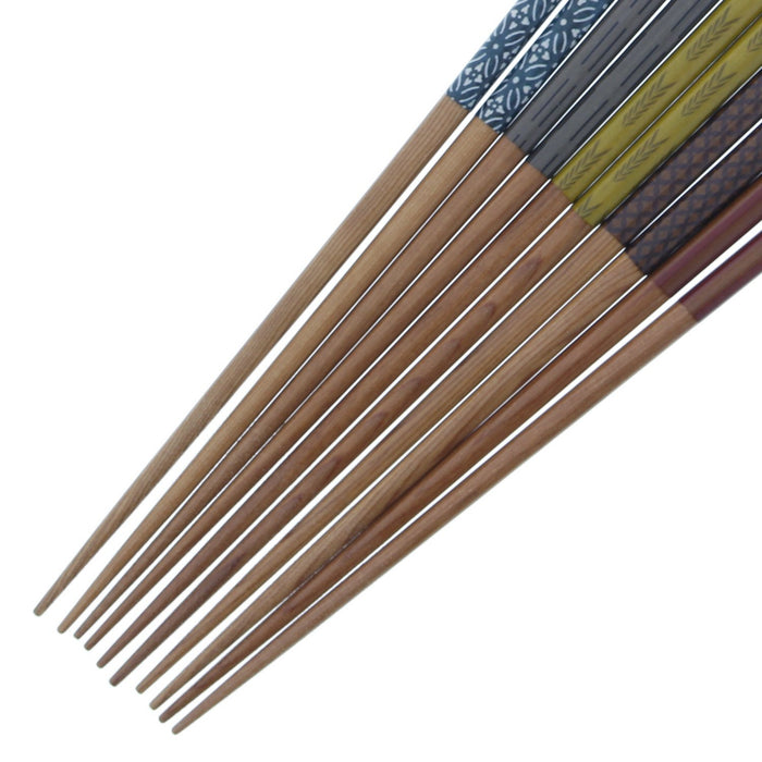 Ishida Bugaku Chopsticks Set Of 5 23Cm Natural Wood Japan Dishwasher Safe