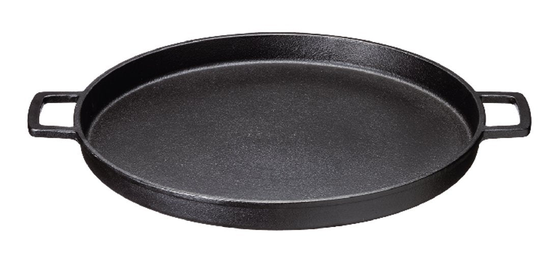 Ishigaki Iron Plate Black 40.5X33X3Cm Round 32Cm Compatible Yakisoba Okonomiyaki Yakiniku Japan