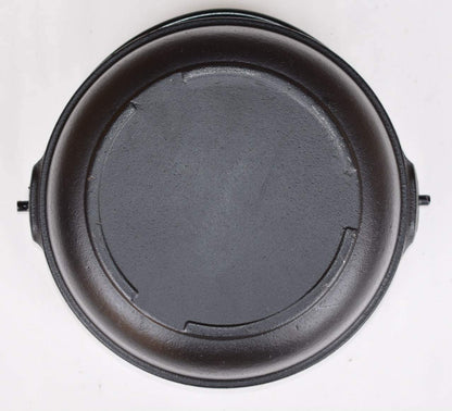 Ishigaki Industry Iron Casting Irori Pot Black 24Cm With Wooden Lid Gas Fire Ih Compatible Made In Japan 3985