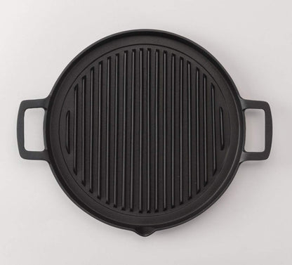 Iwachu Grill Pan Round 25Cm Japanese Nambu Ironware | Ih Compatible | Black Baked