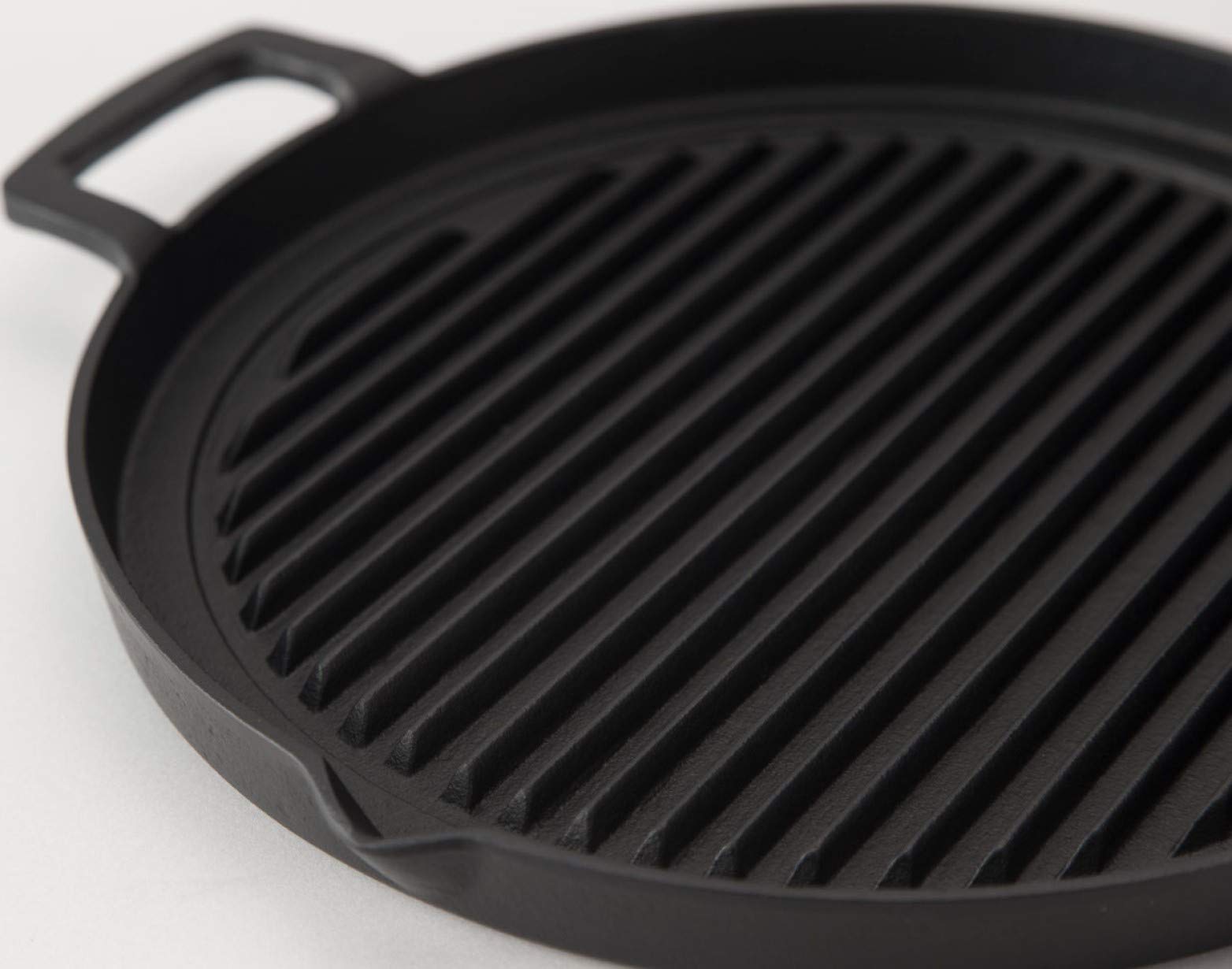 Iwachu Grill Pan Round 25Cm Japanese Nambu Ironware | Ih Compatible | Black Baked