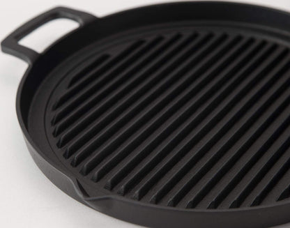 Iwachu Grill Pan Round 25Cm Japanese Nambu Ironware | Ih Compatible | Black Baked