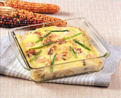 Iwaki 2L Square Gratin Dish Heat Resistant Glass Baking Plate Ovenware Microwave Oven Safe - Japan