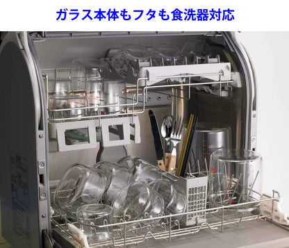 Iwaki Heat Resistant Glass Storage Containers Aqua Blue Round M 840Ml 4 Pack Japan Kbt7402Bln