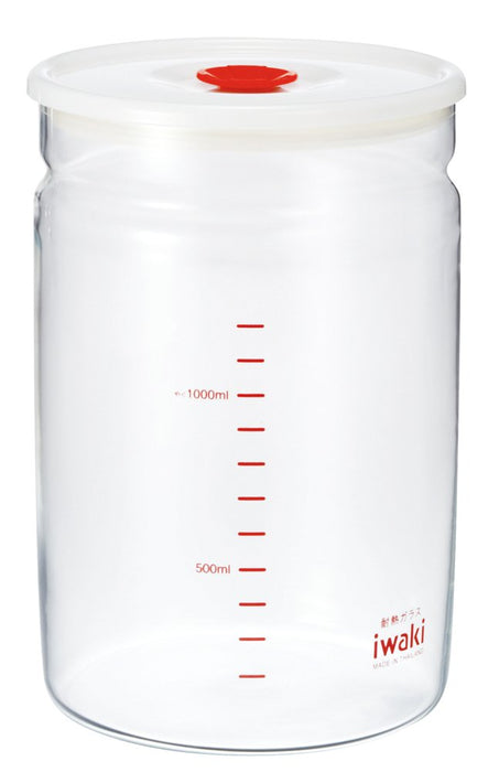 Iwaki 耐熱玻璃密封容器罐 1.45L 微波爐安全日本 Kt7003Mp-R 12.4Dx17.8Hcm