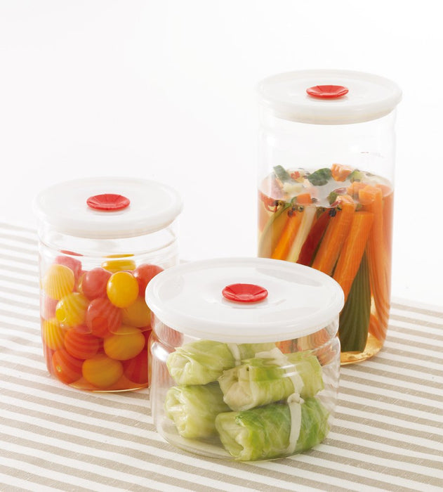 Iwaki Heat-Resistant Glass Airtight Container Canister 1.45L Microwave Safe Japan Kt7003Mp-R 12.4Dx17.8Hcm
