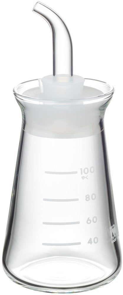 Iwaki Japan Kb5033-W Heat Resistant Glass Soy Sauce Dispenser 100Ml No Dripping Saiki White