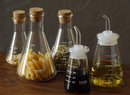 Iwaki Japan Kb5033-W Heat Resistant Glass Soy Sauce Dispenser 100Ml No Dripping Saiki White