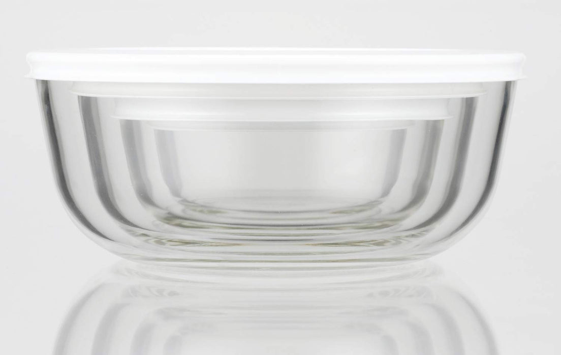 Iwaki Japan Kbc4160-W1 Heat Resistant Glass Storage Bowl 1.3L Pack