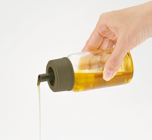 Iwaki Japan Ks521-Svon Heat-Resistant Glass Oil Bottle 120Ml Black