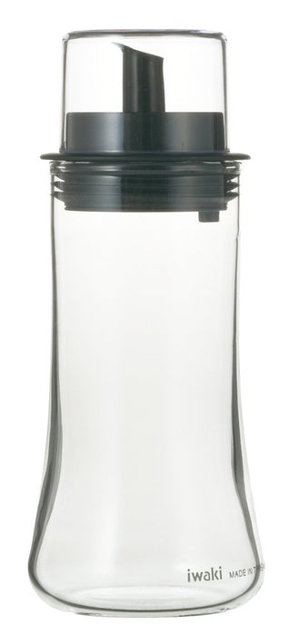 Iwaki Japan Kt5032-Bko Heat Resistant Glass Seasoning Container Oil Bottle Black 160Ml W/ Lid