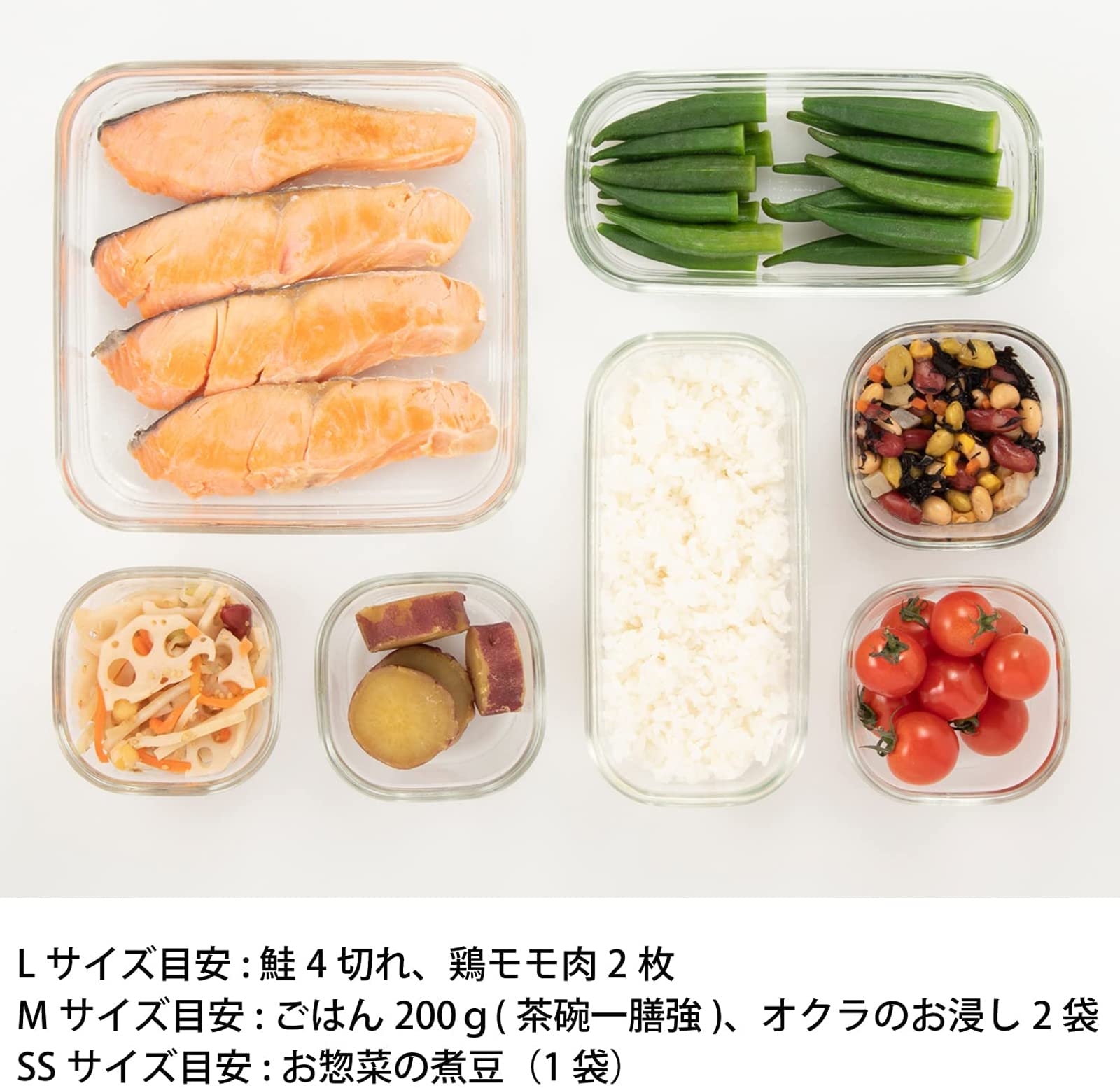 Iwaki Japan Psc-Prn-G7 Heat Resistant Glass Storage Container Green Set Of 7 Pack Range