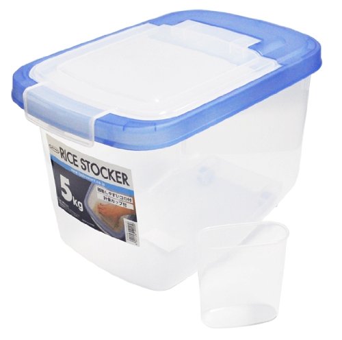 Iwasaki Industry Japan B-1900 Antibacterial 6.8L Sliding Rice Bin Type 5