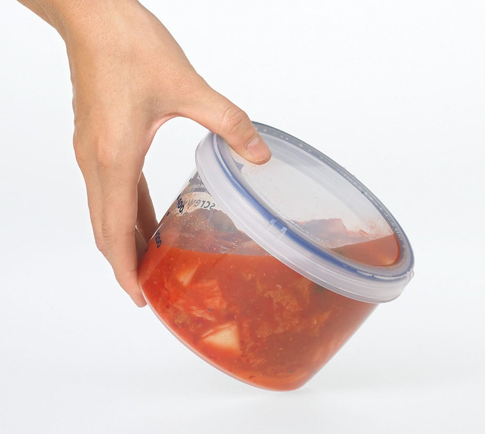 Iwasaki Industry B-2275Kn Japan Antibacterial Food Storage Container Quick Open Close Screw Top 1000 Deep